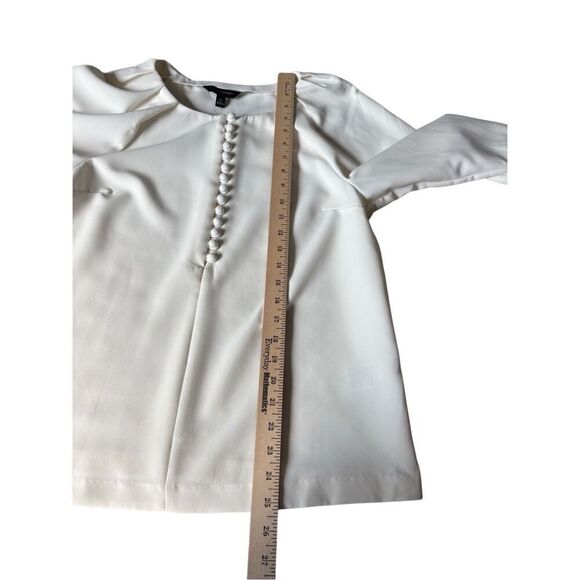 NEW Banana Republic Covered Button Blouse size M Snow Day White - Picture 6 of 11